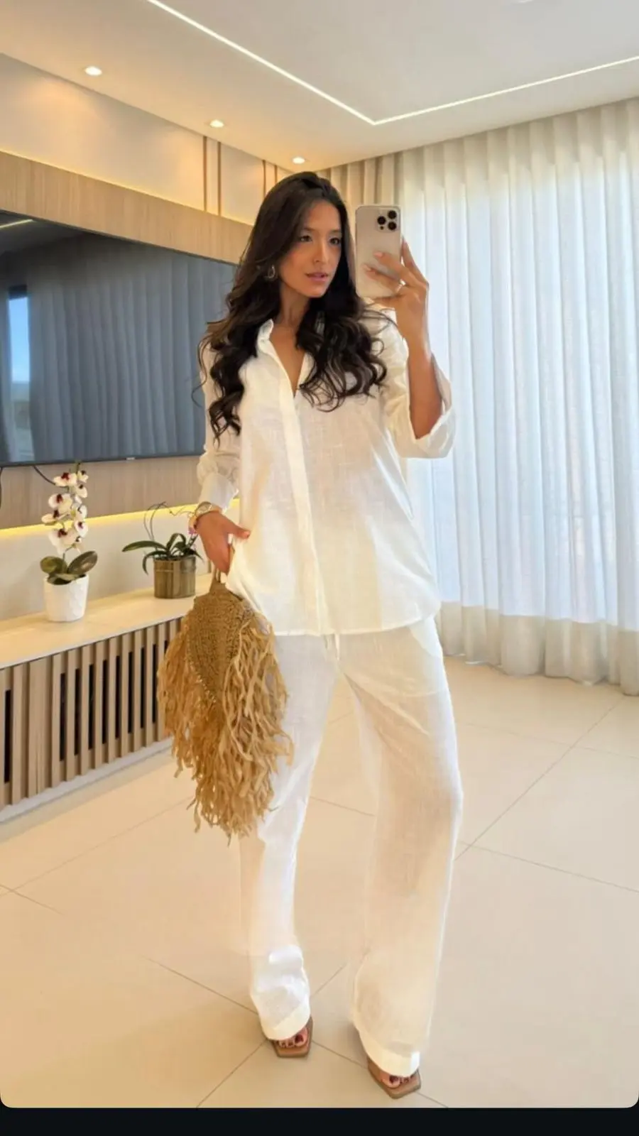 Conjunto c/ Calça Branco — Branco — Leev Store atacado Brás