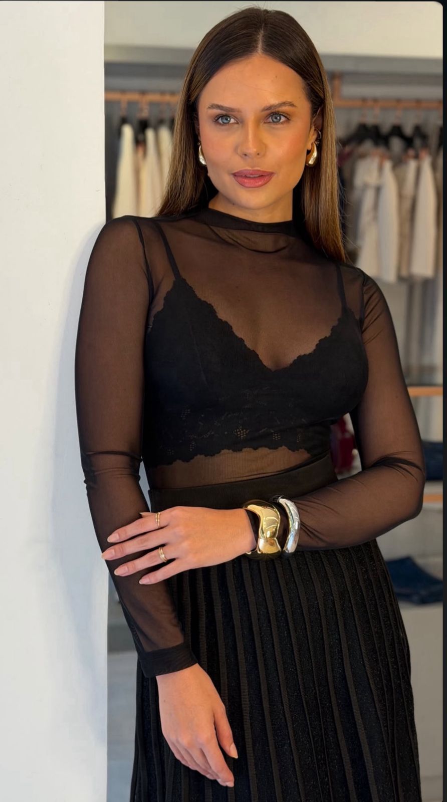Tule Liso — Preto — Leev Store atacado Brás