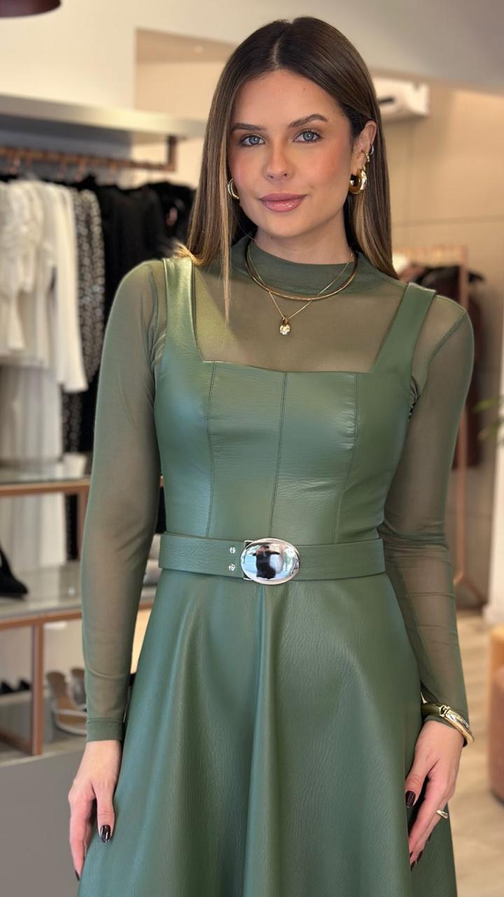 Tule Liso — Verde Militar — Leev Store atacado Brás