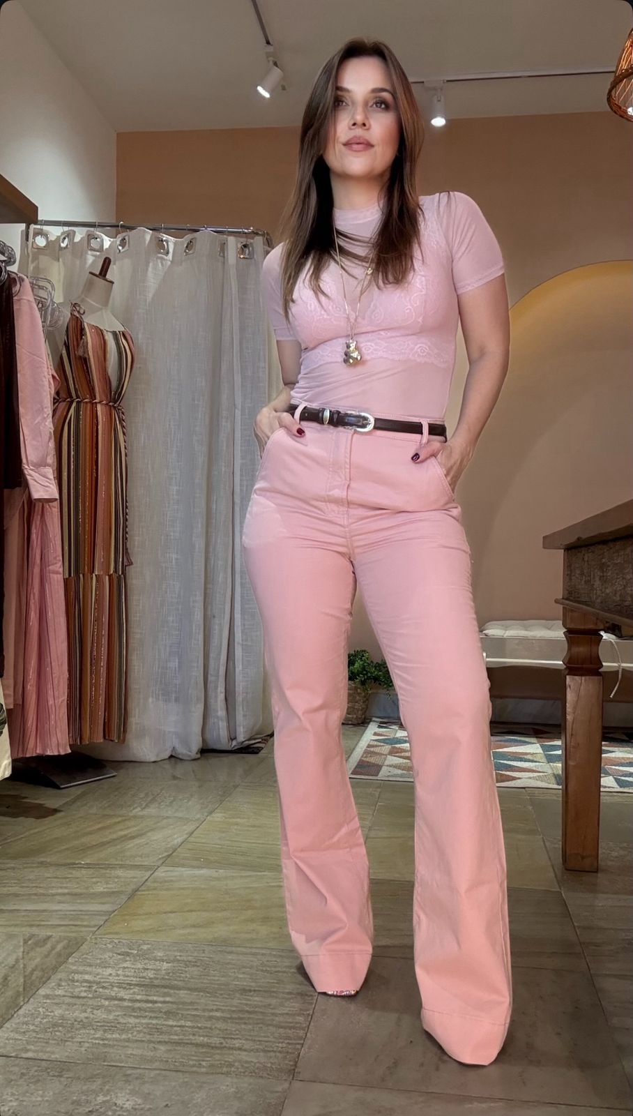Tule Liso Rosa — Rosa — Leev Store atacado Brás